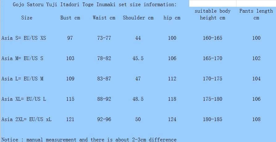 Yuji Nobara Goji Fushiguro Costume Halloween Cosplay Uniform Full Set