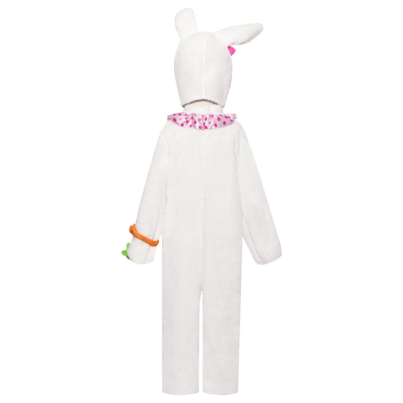 Kids Fuzzy Bunny Costume Cute Rabbit Carrot Easter Bunny Outfit