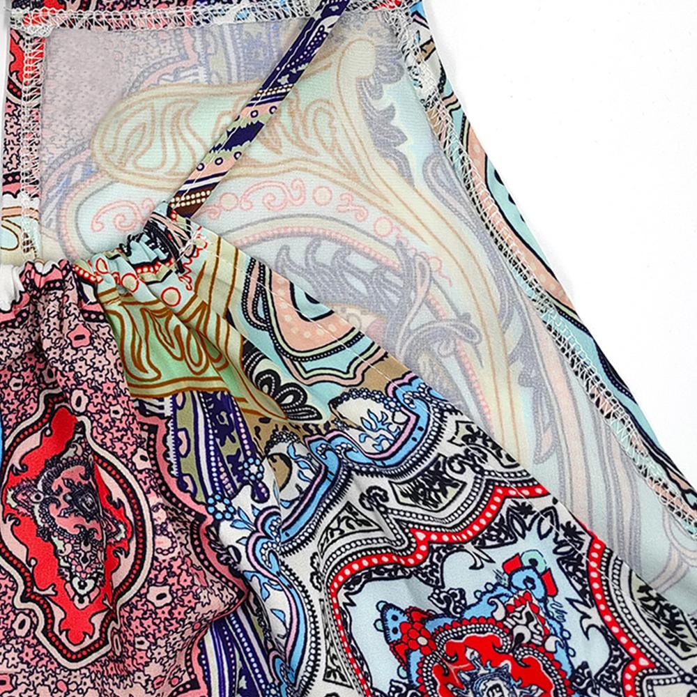 Floral Print Tie Back Halter Neck Mini Dress