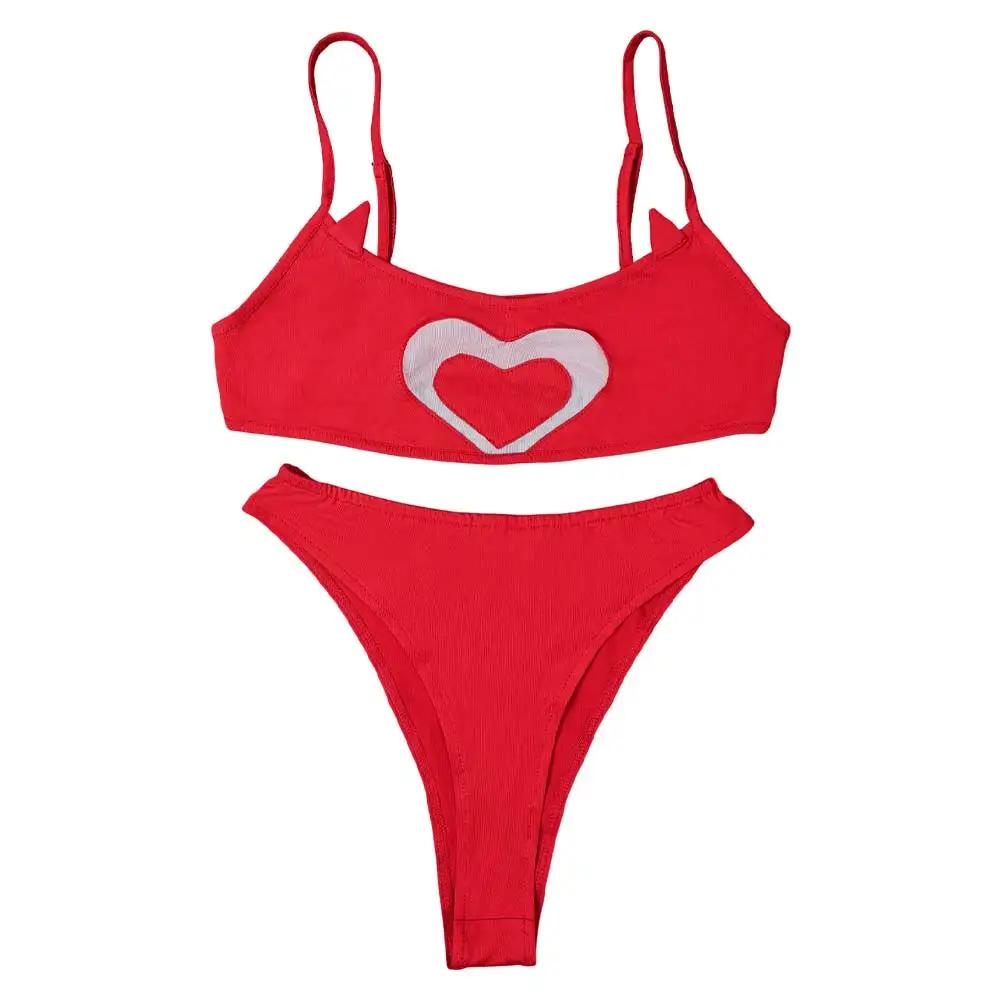 Cherri Bomb Cosplay Swimsuit Hazbin Demon Cherri Bikinis Set for Summer Vacation