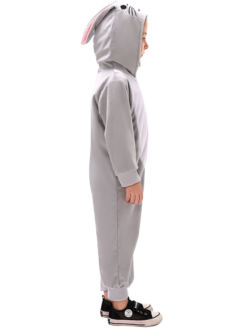 Kids Bunny Costume Girls Boys Fuzzy Bunny Onesie Unisex Easter Outfit