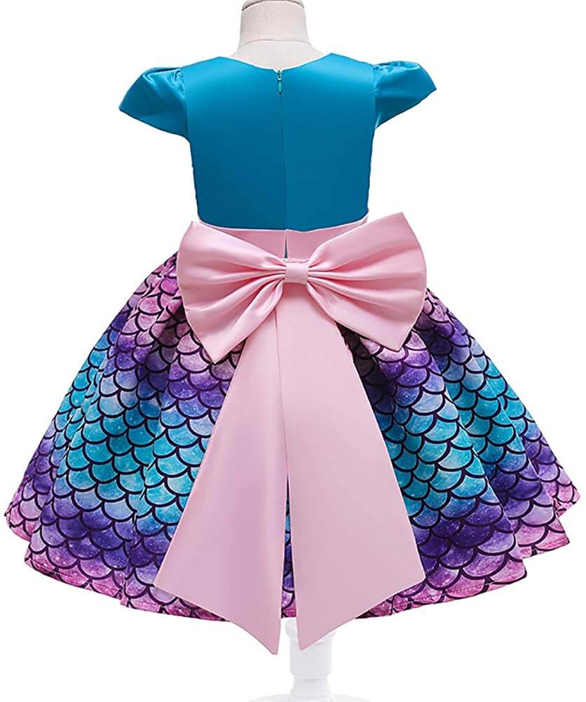 Kids Mermaid Dress Princess Ariel Cosplay Costume Summer Party Fairy Costume 3-11 Years