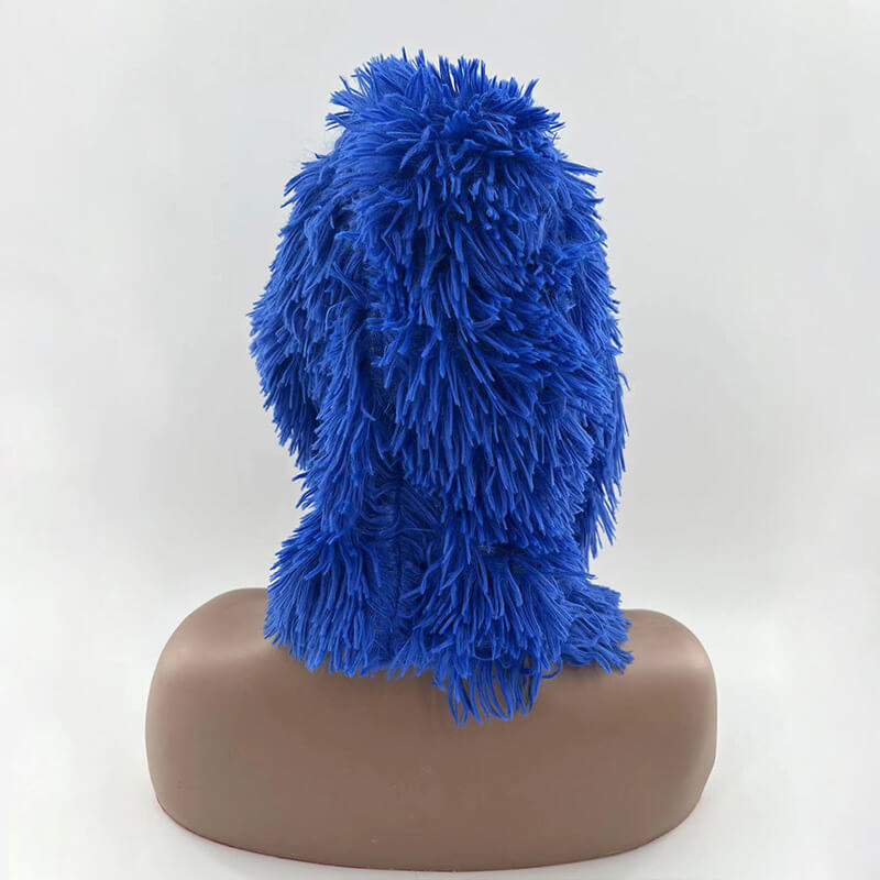 Funny Poppy Playtime Blue Plush Helmet 3D Huggy Wuggy Full Head Mask for Cosplay