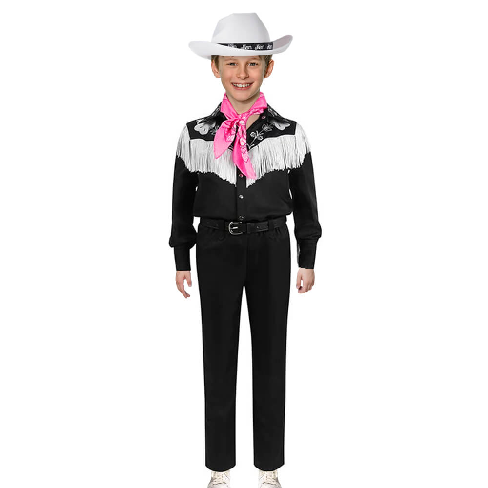 Western Cowboy Outfit with Neckerchief and Hat Fringe Disco Costumes for Kids Adults