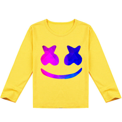 Boy Girls DJ Marshmallo Sweatshirt Long Sleeve Tops with Smile DJ for Kids Age 2 and Up
