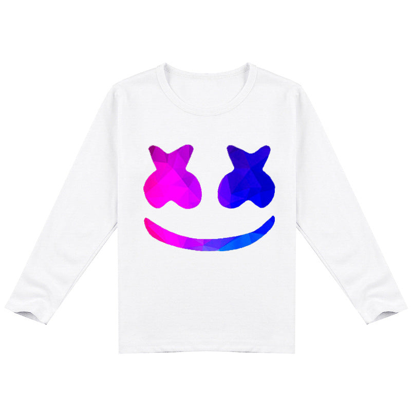 Boy Girls DJ Marshmallo Sweatshirt Long Sleeve Tops with Smile DJ for Kids Age 2 and Up