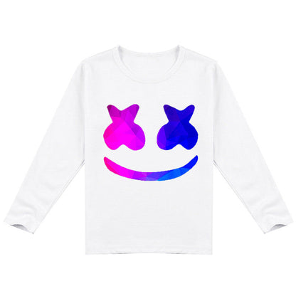 Boy Girls DJ Marshmallo Sweatshirt Long Sleeve Tops with Smile DJ for Kids Age 2 and Up