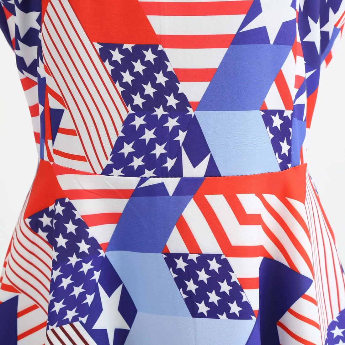 Women Independence Day Dress Vintage Stars Flag Sleeveless Dress