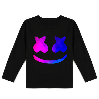 Boy Girls DJ Marshmallo Sweatshirt Long Sleeve Tops with Smile DJ for Kids Age 2 and Up