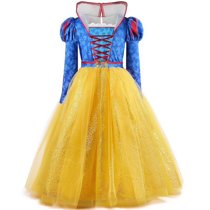 Girls Movie 2025 Princess Costume Puff Long Sleeve Party Dress Up Cosplay Outfit
