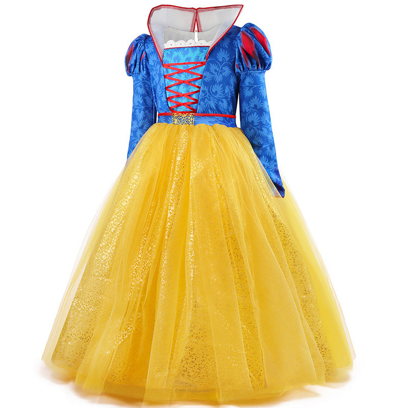 Girls Movie 2025 Princess Costume Puff Long Sleeve Party Dress Up Cosplay Outfit