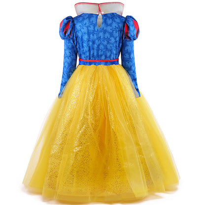 Girls Movie 2025 Princess Costume Puff Long Sleeve Party Dress Up Cosplay Outfit