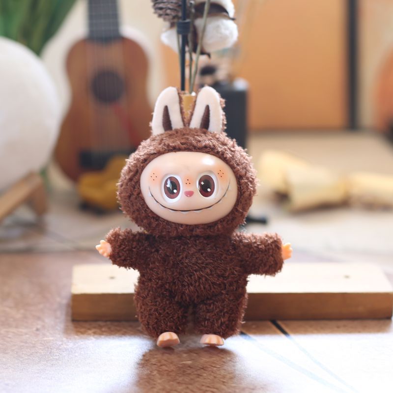 Labubu Keychain 6.7inch The Monsters Cute Mini Vinyl Plush Doll Desktop Ornament
