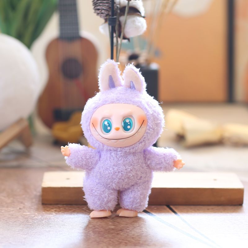 Labubu Keychain 6.7inch The Monsters Cute Mini Vinyl Plush Doll Desktop Ornament