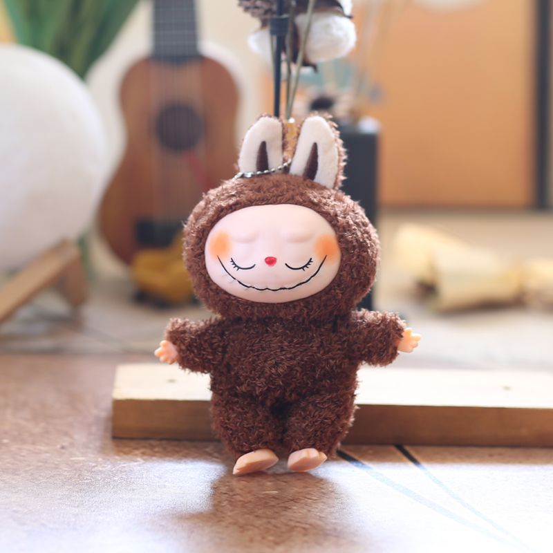 Labubu Keychain 6.7inch The Monsters Cute Mini Vinyl Plush Doll Desktop Ornament