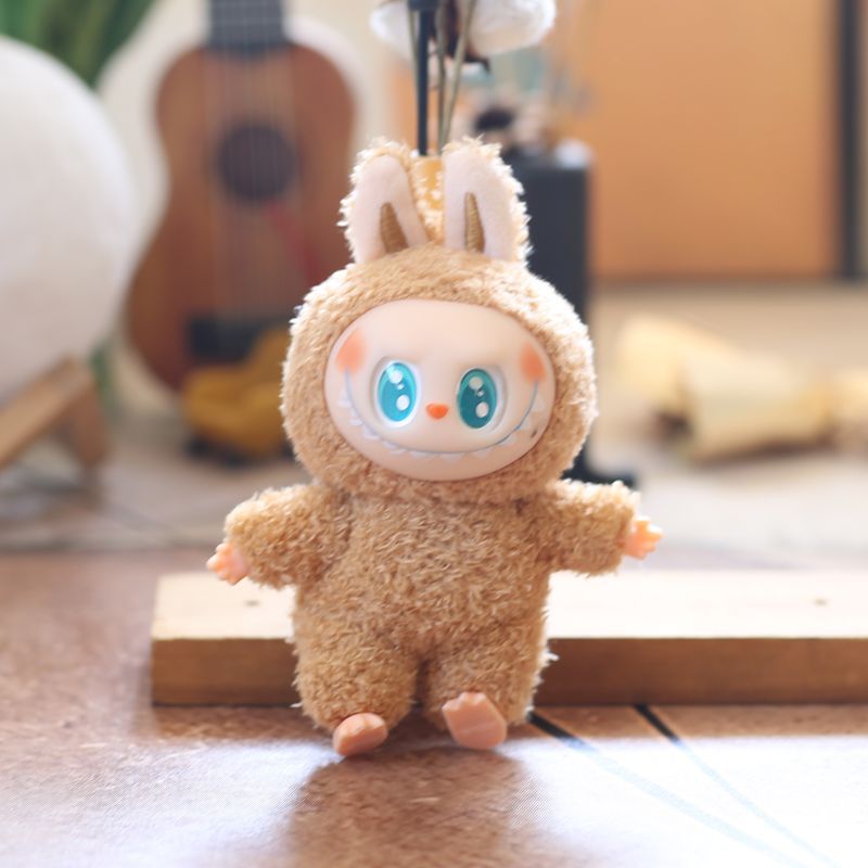 Labubu Keychain 6.7inch The Monsters Cute Mini Vinyl Plush Doll Desktop Ornament
