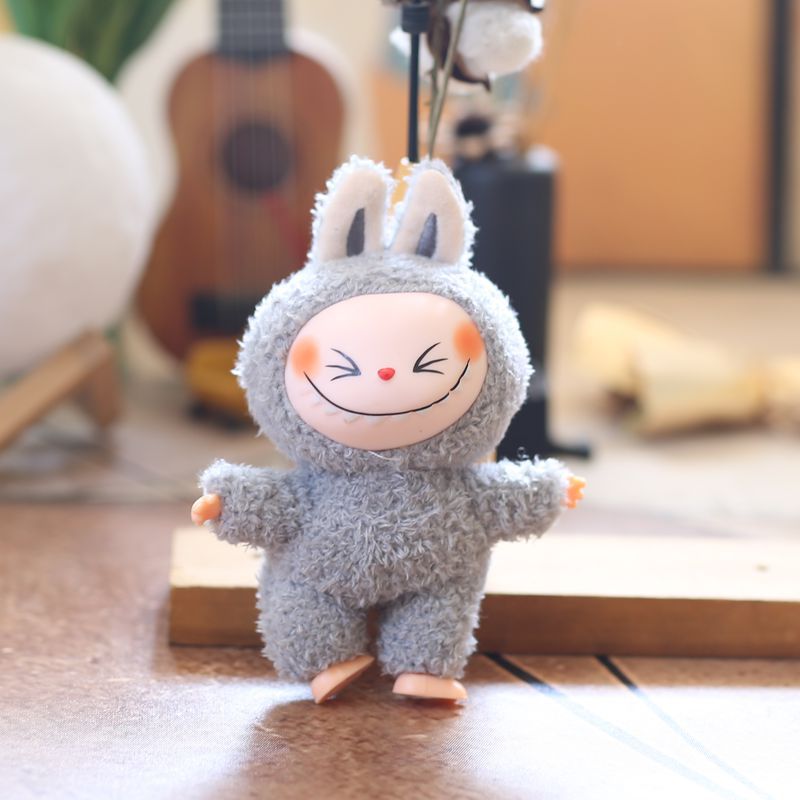 Labubu Keychain 6.7inch The Monsters Cute Mini Vinyl Plush Doll Desktop Ornament