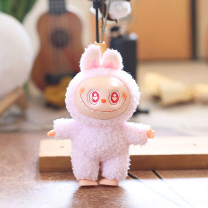 Labubu Keychain 6.7inch The Monsters Cute Mini Vinyl Plush Doll Desktop Ornament