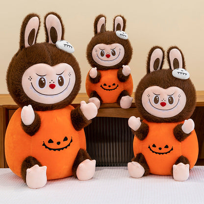 Labubu Plush Doll Spooky Monster Labubu Pumpkin Toy Sleeping Doll Halloween Gift