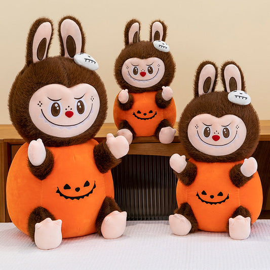 Labubu Plush Doll Spooky Monster Labubu Pumpkin Toy Sleeping Doll Halloween Gift