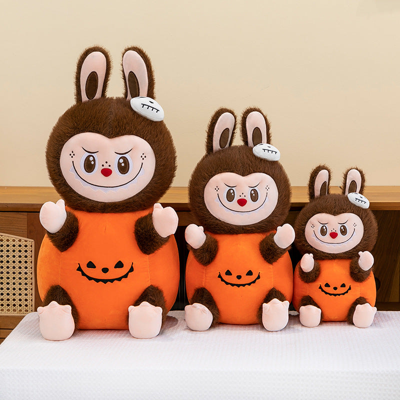 Labubu Plush Doll Spooky Monster Labubu Pumpkin Toy Sleeping Doll Halloween Gift