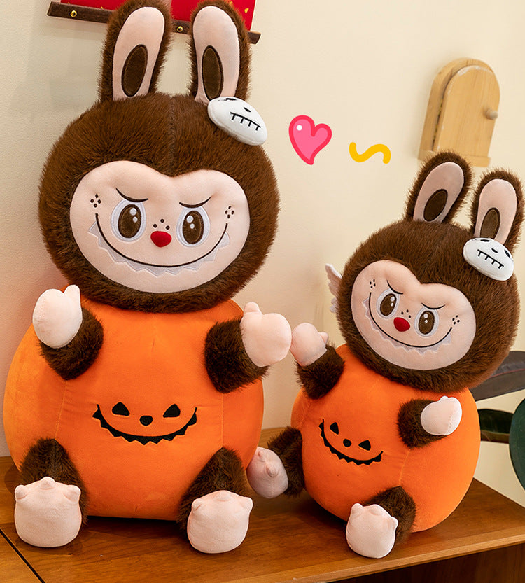 Labubu Plush Doll Spooky Monster Labubu Pumpkin Toy Sleeping Doll Halloween Gift