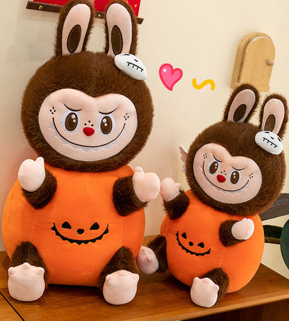 Labubu Plush Doll Spooky Monster Labubu Pumpkin Toy Sleeping Doll Halloween Gift