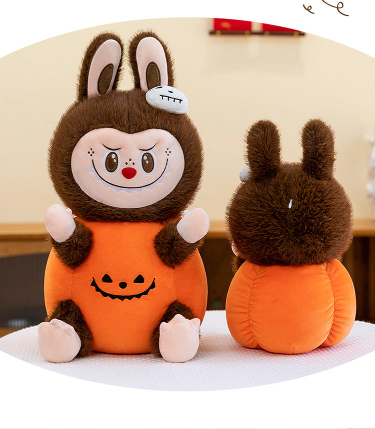 Labubu Plush Doll Spooky Monster Labubu Pumpkin Toy Sleeping Doll Halloween Gift