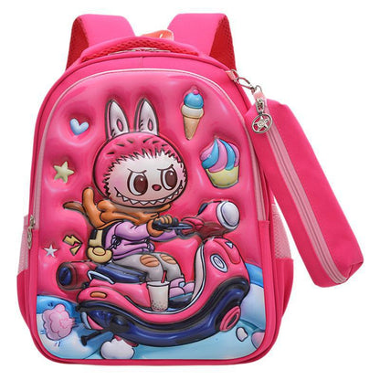Kids Labubu School Backpack The Monster Shoulder Bag for Boys and Girls