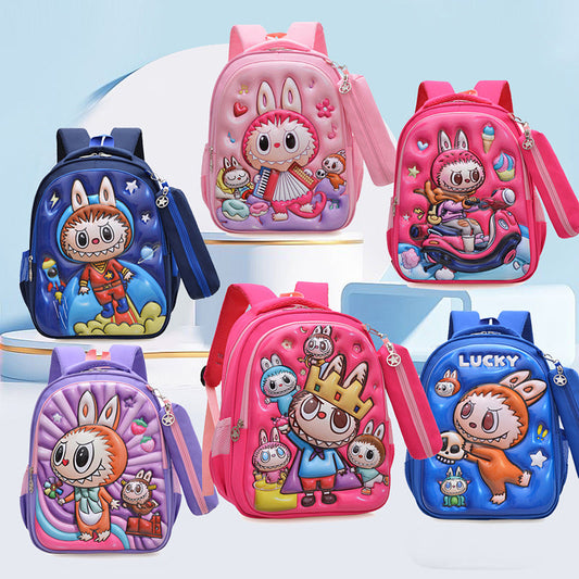 Kids Labubu School Backpack The Monster Shoulder Bag for Boys and Girls
