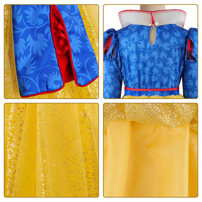 Girls Movie 2025 Princess Costume Puff Long Sleeve Party Dress Up Cosplay Outfit