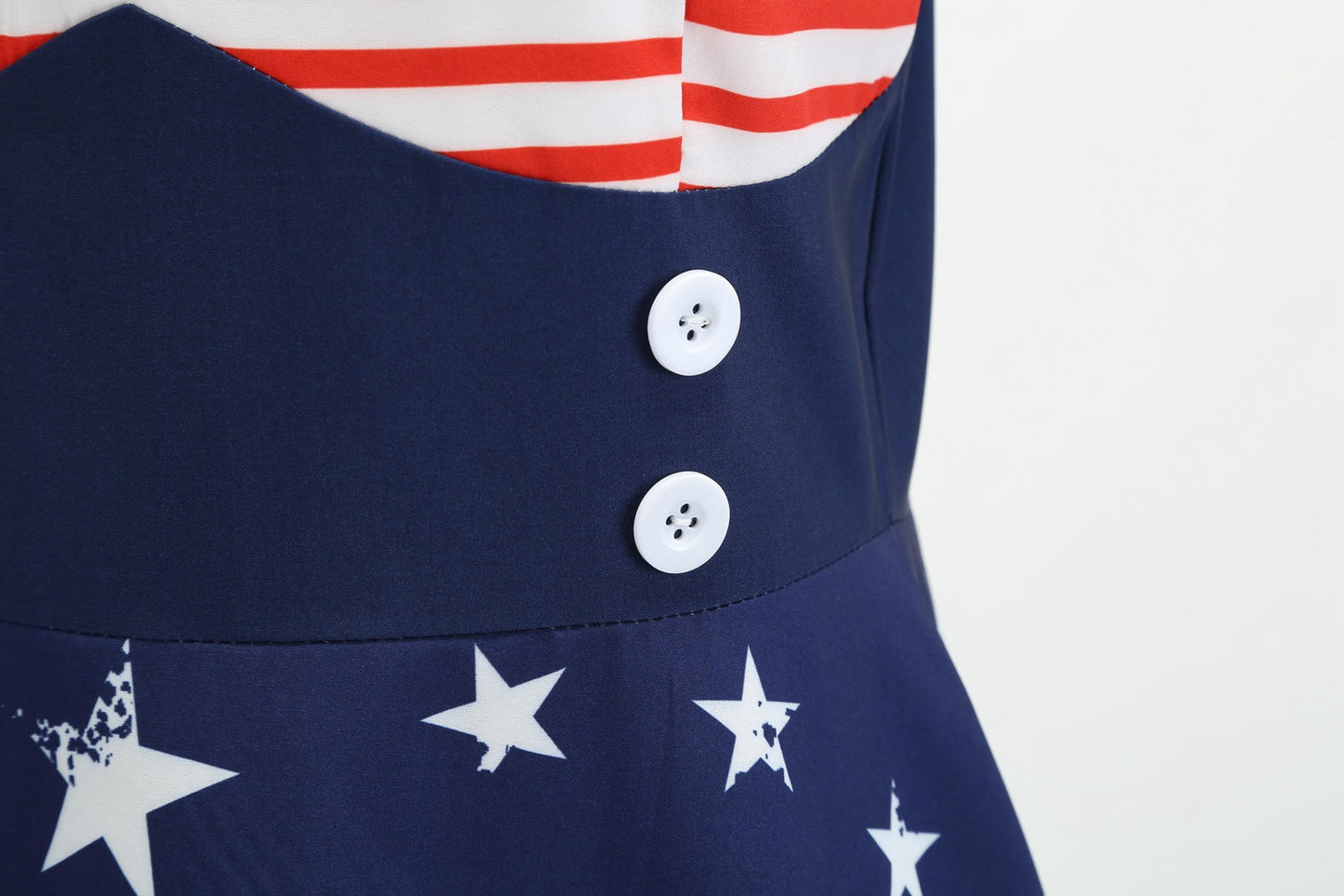 Lady's 4th Of July Dress Tie-strap Usa Stars Stripes Patriotic Dresses