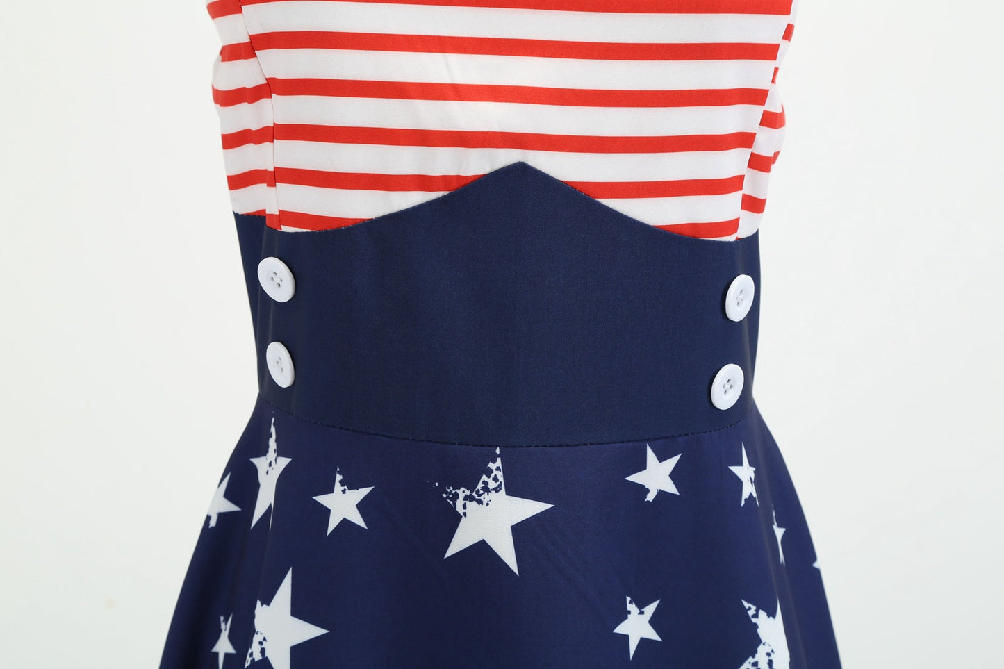 Lady's 4th Of July Dress Tie-strap Usa Stars Stripes Patriotic Dresses