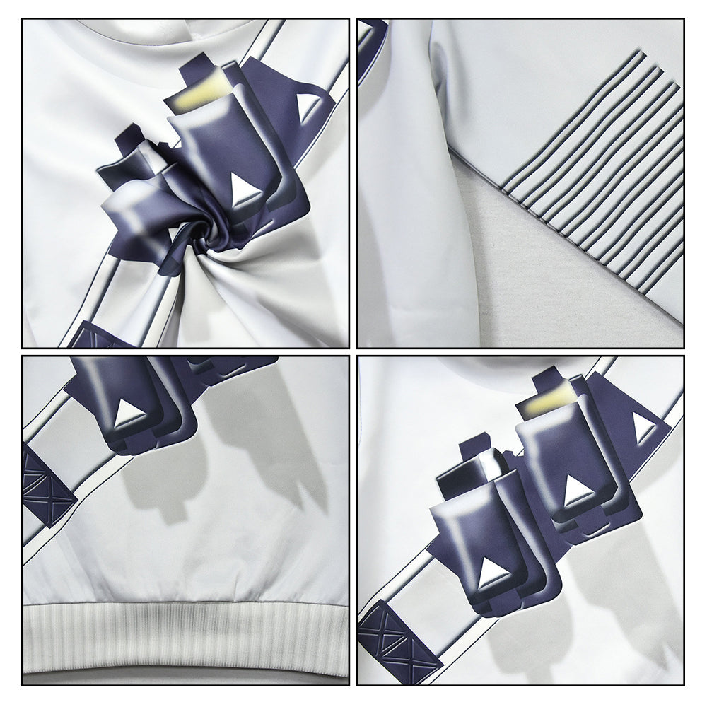 Kids DJ Marshmallow Costume Light Ip Helmet Marshmallow DJ Rock Cosplay Outfits