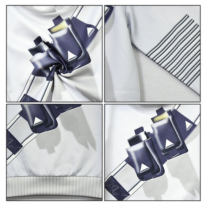 Kids DJ Marshmallow Costume Light Ip Helmet Marshmallow DJ Rock Cosplay Outfits