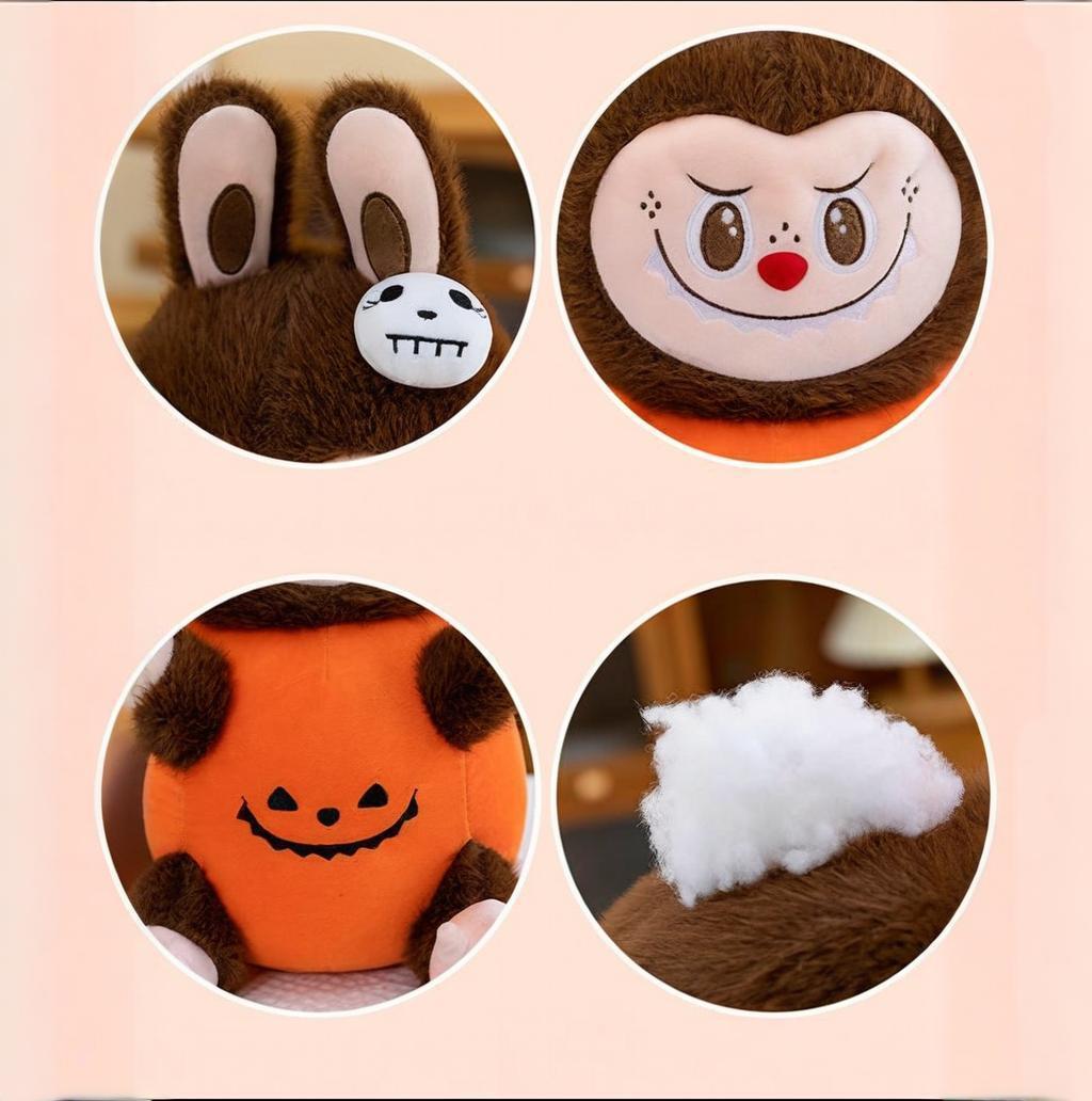 Labubu Plush Doll Spooky Monster Labubu Pumpkin Toy Sleeping Doll Halloween Gift
