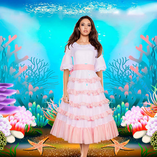 Princess Ariel Dress Little Mermaid Ariel Costume Adult Pink Layered Princess Dress