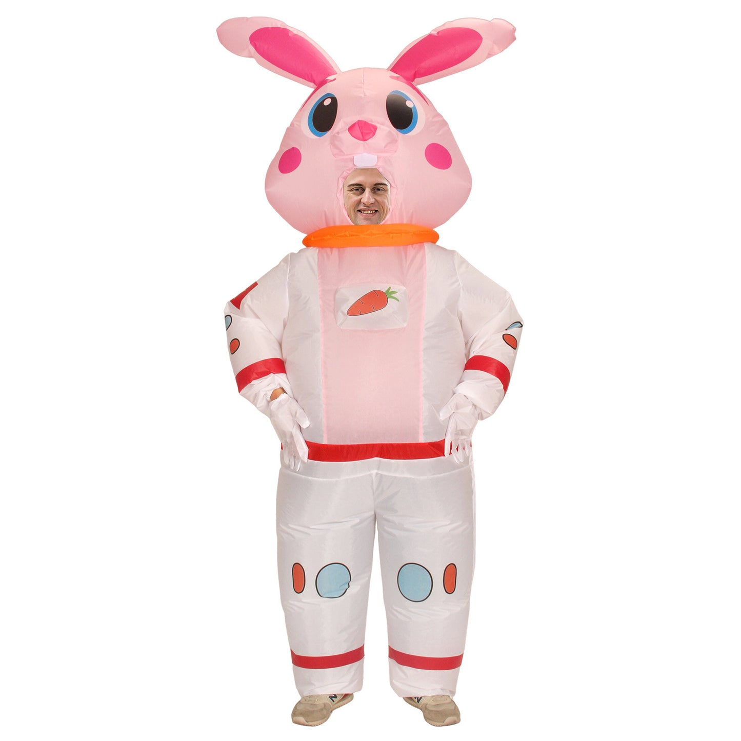 Inflatable Easter Bunny Costume Spaceman Design Air Blow Up Rabbit Costume