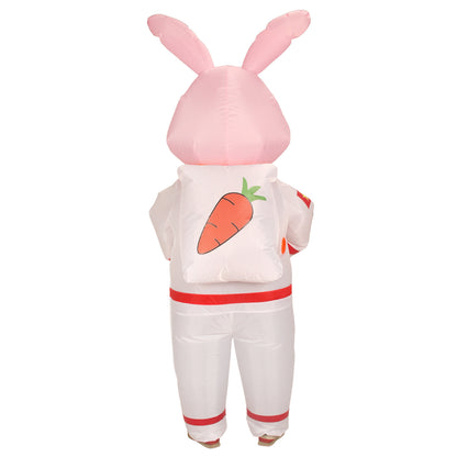Inflatable Easter Bunny Costume Spaceman Design Air Blow Up Rabbit Costume
