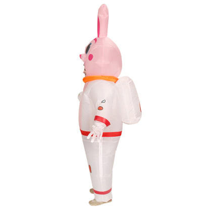 Inflatable Easter Bunny Costume Spaceman Design Air Blow Up Rabbit Costume