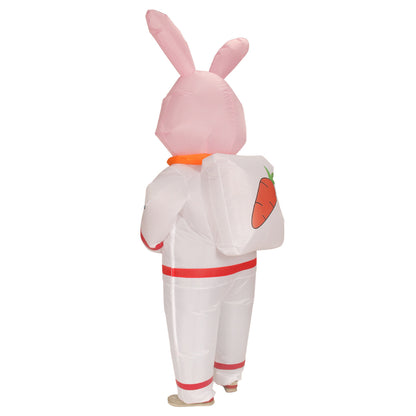 Inflatable Easter Bunny Costume Spaceman Design Air Blow Up Rabbit Costume