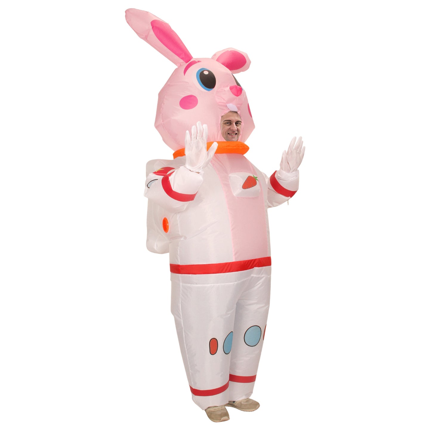 Inflatable Easter Bunny Costume Spaceman Design Air Blow Up Rabbit Costume