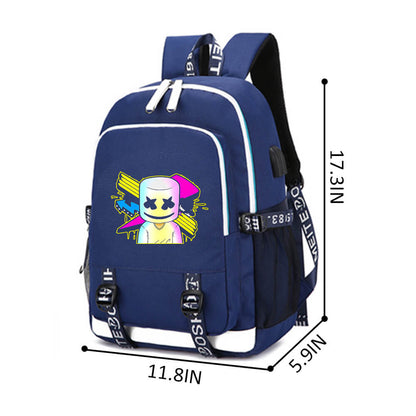 Anti Theft Marshmallow Backpack Luminous Travel Backpack with USB Charging Port, Unisex College Bookbag Laptop Backpack