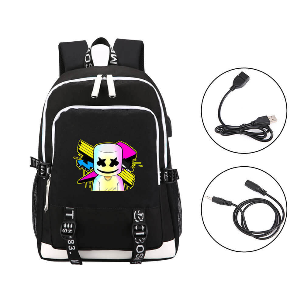 Anti Theft Marshmallow Backpack Luminous Travel Backpack with USB Charging Port, Unisex College Bookbag Laptop Backpack