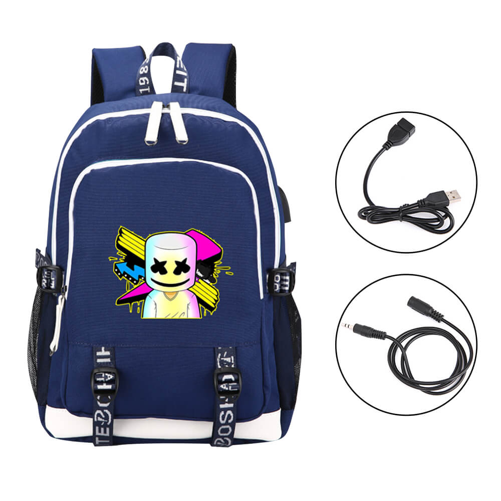 Anti Theft Marshmallow Backpack Luminous Travel Backpack with USB Charging Port, Unisex College Bookbag Laptop Backpack