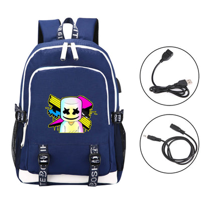 Anti Theft Marshmallow Backpack Luminous Travel Backpack with USB Charging Port, Unisex College Bookbag Laptop Backpack