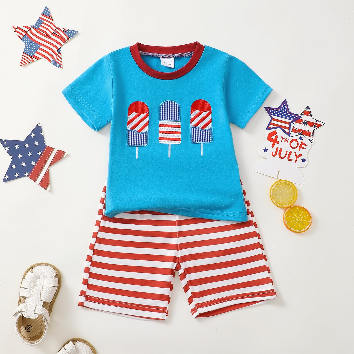 Baby and Toddler Independence Day Outfit Summer T-shirt and Shorts