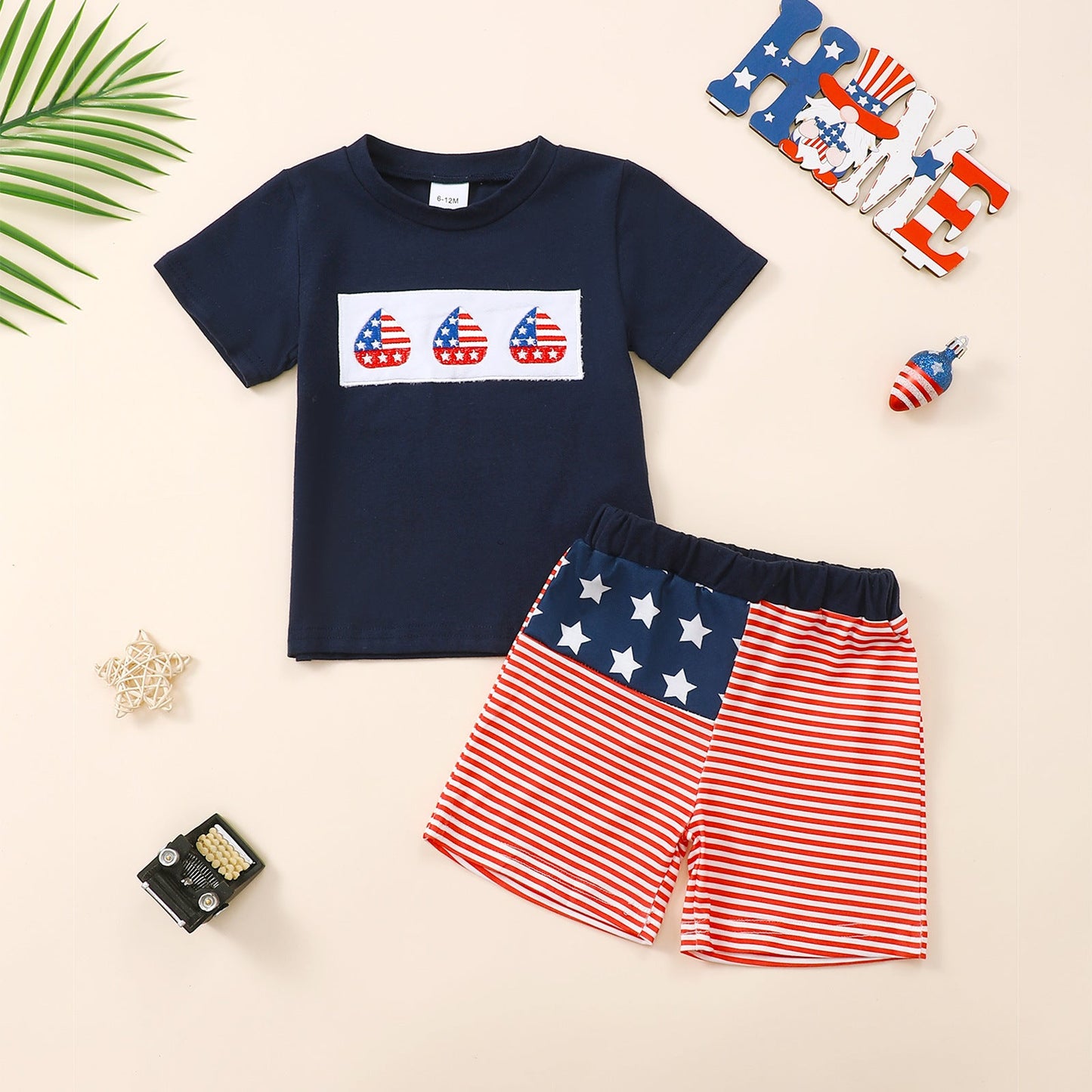 Baby and Toddler Independence Day Outfit Summer T-shirt and Shorts