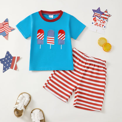 Baby and Toddler Independence Day Outfit Summer T-shirt and Shorts