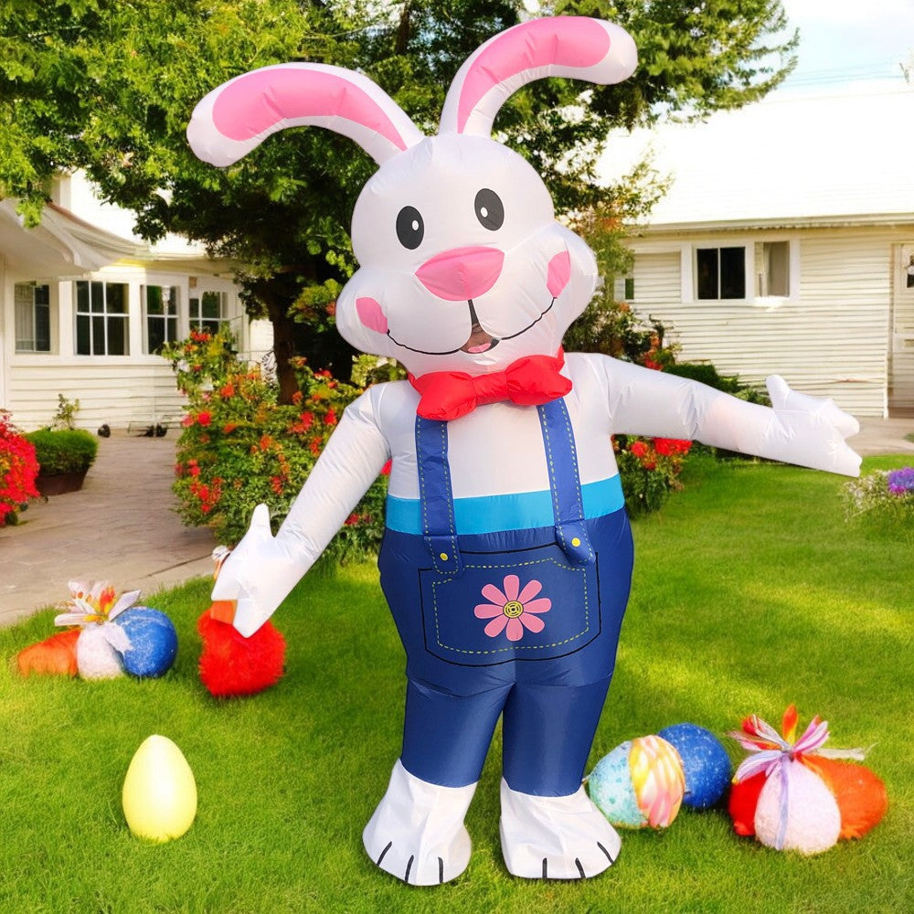 Adult Inflatable Bunny Costume Cute Blue Blow Up Rabbit Outfit